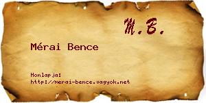 Mérai Bence névjegykártya
